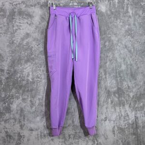 Figs Zamora Women's Jogger Scrub Pants Lilac Dawn Small EUC